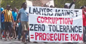  ?? Photo: File ?? Disturbed… Namibians take part in a march against corruption.