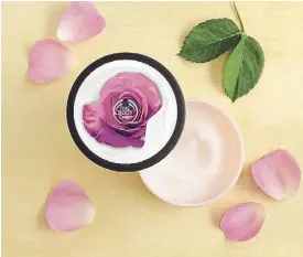  ??  ?? British Rose Body Yogurt is enriched with rose extract from Herefordsh­ire, England and Community Trade Organic Almond Milk from Spain.