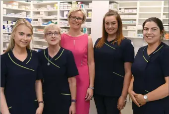  ?? The team at Doran’s Pharmacy from left; Niamh Costello, Deirdre Molyneaux, Norma Doran, Ryanne Leahy and Catherine Nolan Lyons. ??