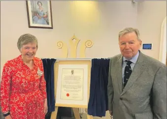  ?? ?? Former Lord-Lieutenant Patrick Stewart, right, was joined by friends, family and his successor, Jane MacLeod, left, when he was presented with the Freedom scroll.