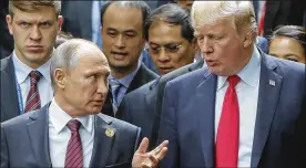  ?? METZEL MIKHAIL / TASS / ZUMA PRESS / TNS ?? Russian President Vladimir Putin and U.S. President Donald Trump will meet in Finland, which shares a border with Russia.