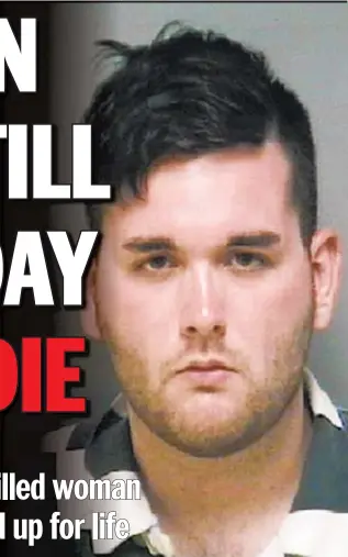  ??  ?? James Alex Fields Jr. was sentenced to life in jail for ramming his car into a group of people protesting a Unite the Right rally (below) in Virginia in 2017. One woman Heather Heyer (below) was killed and several people were seriously injured.