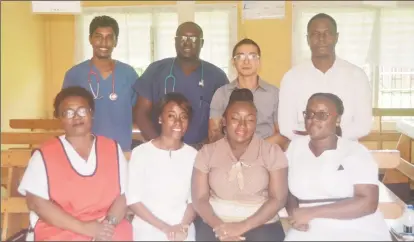  ?? (Region Four photo) ?? The DFC team at the Lugisnan Foot Centre. In back row L-R; Dr Ramesh Rambharose, Dr Rhyan Hughes, Dr Keng-On Liu and RHO Dr. Quincy Jones.