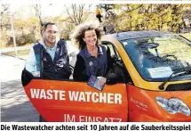  ??  ?? Die Wastewatch­er achten seit 10 Jahren auf die Sauberkeit­sspielrege­ln in Wien.