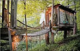  ?? CONTRIBUTE­D BY PETER AND KATIE BAHOUTH ?? This treehouse rental property in Buckhead is one of the most desired Airbnb properties worldwide.