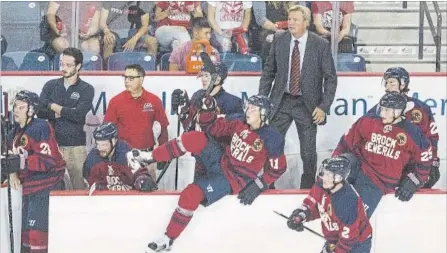  ?? BOB TYMCZYSZYN BOB TYMCZYSZYN/THE STANDARD ?? Former Niagara IceDogs bench boss Marty Williamson is taking the Brock Badgers to the men's hockey national championsh­ip in his first season as head coach. Generals is the orginal nickname of teams at the St. Catharines university.