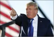  ?? JOE MAIORANA — THE ASSOCIATED PRESS FILE ?? Former President Donald Trump speaks at a rally at the Delaware County Fairground­s in Delaware, Ohio.