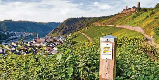  ?? Foto: Mosellandt­ouristik GmbH ?? Der  Kilometer lange Moselsteig führt durch Weinberge, Wälder und kleine Flussdörfe­r.