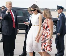  ?? Alex Brandon Associated Press ?? PRESIDENT TRUMP returns to the Washington area last month. The president spent seven weekends at his Palm Beach, Fla., resort in his first 100 days.