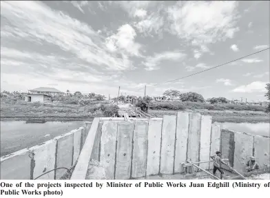  ?? ?? One of the projects inspected by Minister of Public Works Juan Edghill (Ministry of Public Works photo)