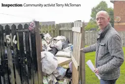  ??  ?? Inspection Community activist Terry McTernan