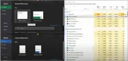  ?? ?? In Microsoft’s example, a PC already running a heavy load is asked to launch Word and Excel as well. Windows 11 allows that to happen without the user feeling like the PC is running slowly, Microsoft says.