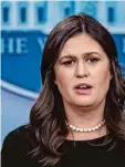  ?? Foto: afp ?? Trump Sprecherin Sarah Sanders: „un moralische Politik“?