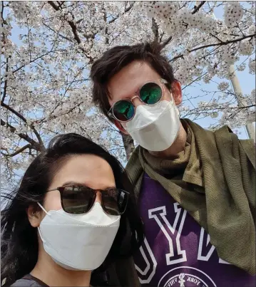  ??  ?? Neil Smith with his girlfriend Sohy Lee in South Korea.