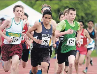  ?? STEPHEN LEITHWOOD METROLAND ?? Runner Santiago Gaitan-Caballero, No. 791, will compete for Canada at the Jamaican U18 Invitation­al in Kingston, Jamaica.