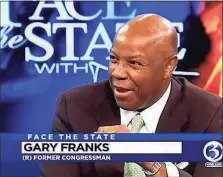  ?? Contribute­d photo ?? Former U.S. Rep. Gary Franks, R-Conn., is seen during a September 2015 television interview.