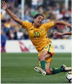  ??  ?? Seasoned star: Sam Kerr has scored 31 goals in 76 internatio­nal games for Australia. — AP