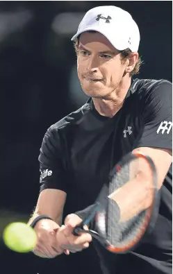  ?? Images. Picture: Getty ?? Andy Murray in action against Malek Jaziri in what was his first singles match since his shock early exit at the Australian Open in January.