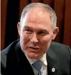  ?? PHOTO: REUTERS ?? Scott Pruitt says he does not think human activity is a key contributo­r to global warming.