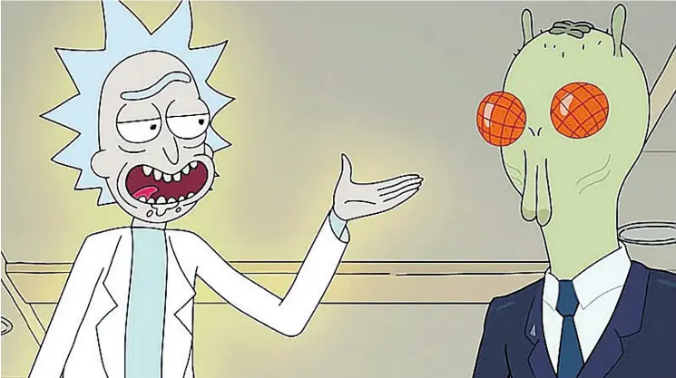  ?? PHOTOS: ADULT SWIM ?? Smartest man Rick Sanchez (Justin Roiland) returns to outwit aliens for Season 3 of Rick and Morty. It has been a long two years since Season 2 of the animated series debuted.