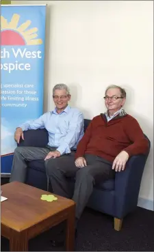  ??  ?? Dr Nigel McCarley and Dessie McGarry in the Hospice Centre.