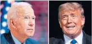  ??  ?? With days left until the 2020 U.S. election, Joe Biden and Donald Trump are campaignin­g in key swing states.