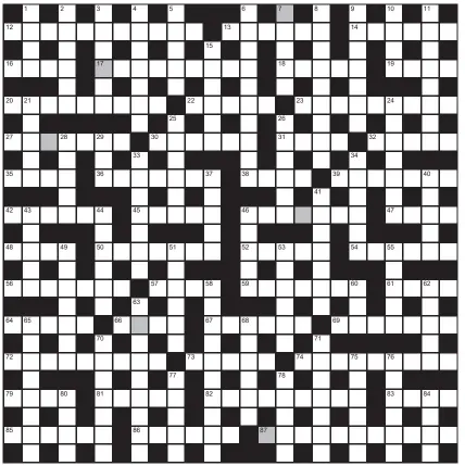  ??  ?? FOR A CHANCE TO WIN £750: Solve crossword to reveal the word reading down the shaded boxes. HOW TO ENTER: Call 0901 293 6231 and leave six-letter answer and details, or TEXT 65700 with the word XWORD, your answer and name. Texts and calls cost £1 plus standard network charges. One winner chosen from all correct entries received between 00.01 today (Saturday) and 23.59 tomorrow (Sunday). UK residents aged 18+, excl NI. Full terms apply, see Page 46. NEED A CLUE? Text HINT to 65700 for six answers, or call 0901 293 6235. Texts and calls cost £1 plus standard network charges. Today’s clues available from 00.01 Saturday to 23.30 on Sunday.