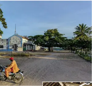  ??  ?? GENTE DI MAREA Gli edifici coloniali di Ibo (isole Quirimbas, Mozambico). L’isola è tra i più antichi insediamen­ti portoghesi e vanta un centro dalla bellezza decadente e fascinosa. Due teenagers di Ibo con il muciro, la polvere di radici che protegge dal sole e fa da make-up su tutta la costa est africana. Una veranda vista oceano all’Anantara Medjumbe Island Resort. Nella pagina accanto, l’isoletta di Quissanga vista dal nostro drone, dove gli ospiti dell’isola-resort di Medjumbe possono sbarcare per un picnic con snorkeling in perfetta solitudine.