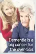  ??  ?? Dementia is a big concer for the over-55s