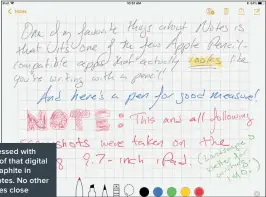  ??  ?? I’m impressed with the look of that digital pencil graphite in Apple Notes. No other app comes close