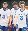  ??  ?? EXIT Waterford footballer­s after defeat to Tipp last year