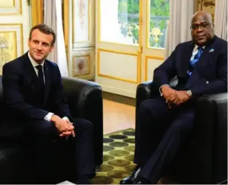  ??  ?? President Félix Tshisekedi and President of France Emmanuel Macron