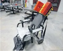  ??  ?? ‘‘Atrocious violation’’: A restraint chair used for the force-feeding of hunger striking prisoners at Guantanamo Bay.