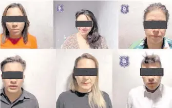  ?? CORTESÍA: FGE ?? Se logró la detención de cuatro mujeres y dos hombres por dicho delito.