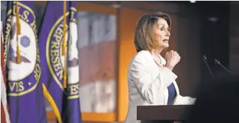  ?? MANUEL BALCE CENETA, AP ?? House Minority Leader Nancy Pelosi, D- Calif., says disagreeme­nts remain.