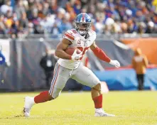  ?? PAUL SANCYA/AP ?? Giants RB Saquon Barkley ran for 231 yards in two games against the Eagles as a rookie in 2018. The reigning offensive rookie of the year has had just two 100yard rushing games this season.