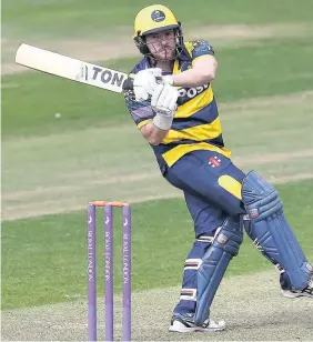  ??  ?? Above, Will Bragg of Glamorgan in swash-buckling action during the Royal London One Day Cup clash with Somerset. Left, Lukas Carey took five wickets for Pontarddul­ais