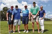  ??  ?? MTSIR’s Katie Elsbury (right) poses with the team she sponsored in recent 100 Club golf tourney.