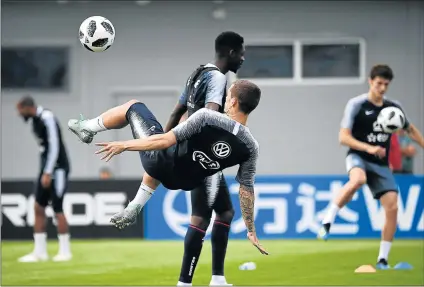  ?? Picture: AFP ?? UP FOR THE CHALLENGE: France forward Antoine Griezmann, see here in action during a training session, is expected to play a pivotal role when his side face Denmark today. The 27-year-old has yet to find his best form in Russia