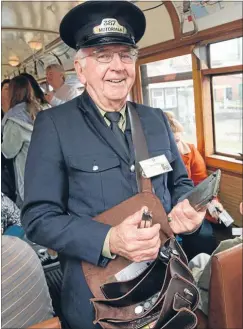  ??  ?? Volunteer Denis O’Ryan has been driving trams at Motat for five years.