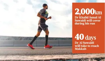  ?? Courtesy: ECSSR ?? Dr Khalid Al Suwaidi, Executive Director of ECSSR in Abu Dhabi, trains for over seven hours daily as he prepares for the Abu Dhabi to Makkah run which he will undertake on February 1.