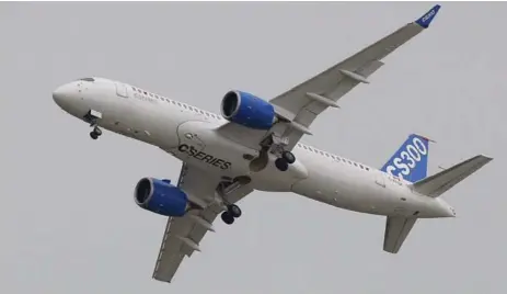  ?? FRANCOIS MORI/ THE ASSOCIATED PRESS ?? The trade ruling will put pressure on Bombardier’s CSeries, since the U.S. market accounts for about 26 per cent of global sales for that size of plane.