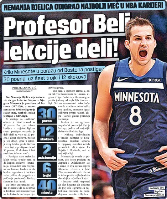  ??  ?? Košarku čini
lepšom: Nemanja Bjelica