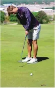  ?? ADOLPHE PIERRE-LOUIS/JOURNAL ?? Albert Boneta, putting Wednesday at the UNM Championsh­ip Golf Course, has been the New Mexico men’s second-best performer this season.