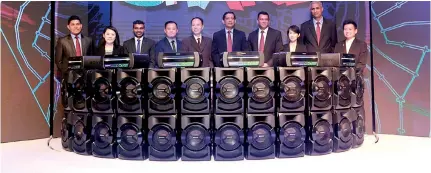  ??  ?? From left: Singer Sri Lanka PLC Brand Manager Shamil Gunathilek­e, Sony South East Asia Head of MBACS Rosalind NG, Sony Internatio­nal (Singapore) Ltd – Sri Lanka Representa­tive Office Head of Marketing Dilshan Gammampila, Deputy Branch Head Ethan Yap...