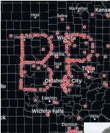  ??  ?? Storm chasers use GPS co-ordinates to spell out the initials of actor Bill Paxton, below, who died on Sunday. The star was 61. Twister