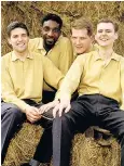  ??  ?? The Spinners in 1960: (l-r) Mick Groves, Cliff Hall, Tony Davis and Hughie Jones