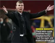  ??  ?? GREEN SHOOTS There were some positives for Stephen Kenny - but the night still ended in defeat