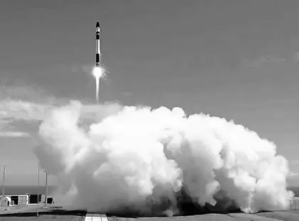  ?? COURTESY OF ROCKET LAB ?? A Rocket Lab rocket launches in New Zealand. The firm has named Cape Canaveral as one of four potential locations for a new launch pad.