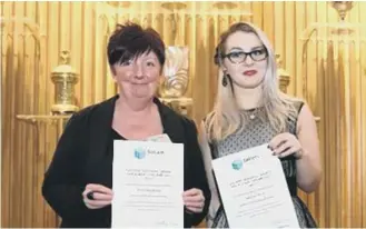  ??  ?? Whitburn Academy staff, Judith McKie (left) and Jade Norris.